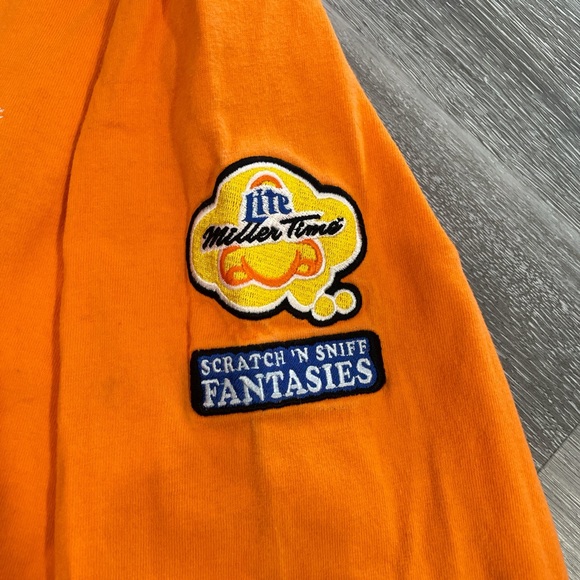 Vintage 90s Miller Lite Beer ‘Scratch ‘n Sniff Fantasies’ Longsleeve Polo Shirt - Picture 4 of 6